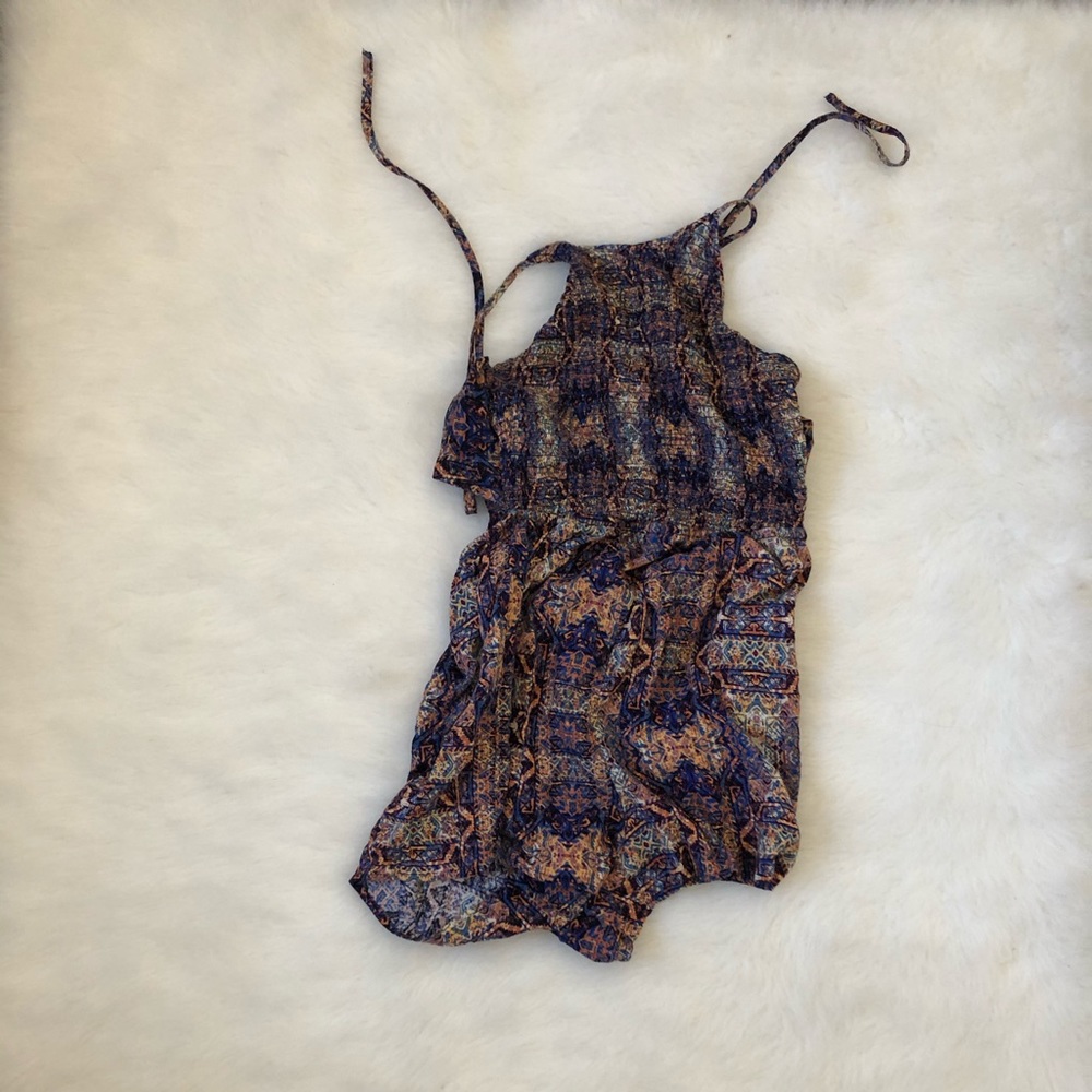 Tie up and tie back multi pattern and color romper